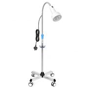 LED Medical Exam Lamp, 28W Surgical Examination Light | Mobile Base with Wheels, Adjustable Height 1.2-1.8 m, Gooseneck Lamp Head, 6000-6700K, for Dental, Oral, Gynaecology, Clinic