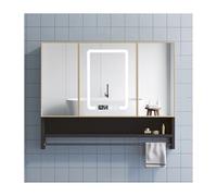LED Medicine Cabinet with Mirror, Wall-Mounted Bathroom Storage, Over-the-Toilet Organizer, Bathroom Vanity with Towel Holder, Space-Saving Bath Mirror Cabinet