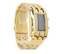 LED Men's Watch, Waterproof Alloy Men's Button Watch, Perfect for Daily Use Men Gold