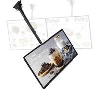 LED Menu Board，With telescopic rod，Quickly change display images and can be mounted in either horizontal or vertical orientation，Slim Snap Frame LED Light Box 60 * 70