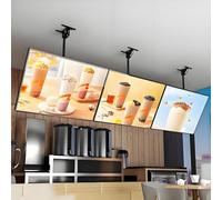 LED Menu Light Box, Slim Snap Frame Billboard for Restaurant Display, Wall Mounted Sign with Telescopic Rod, 50x70cm