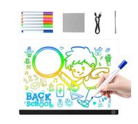 LED Message Board - ABS + Acrylic, Children's Colourful Drawing Light | Seven Colour Erasable Light Pad, LED Note Board Office School Room Decoration