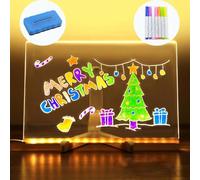 Led Message Board, Led Note Board with Colours, Light Up Drawing Board, Led Drawing/Writing Board Acrylic, Magic Note Board Glowing Message Marker Board with Light for Home Office (30 * 20cm)