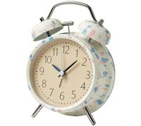 LED Metal Alarm Clock with Soft Glow Night Light(Powder Blue)