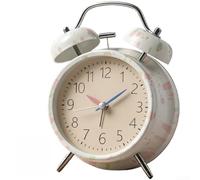 LED Metal Alarm Clock with Soft Glow Night Light(Powder Green)