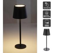 LED Metal Battery Table Lamp Touch Function 3 Shades of White Dimmable Bedside