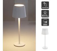 LED Metal Battery Table Lamp Touch Function 3 Shades of White Dimmable Bedside