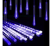LED Meteor Shower Solar Lights Outdoor, 30cm 8 Tube Solar Meteor Lights Waterproof Solar Meteor String Lights for Wedding Garden House Outdoor Decoration (Blue)