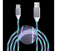 LED Micro USB Cable,6.6FT 3A Light Up Android Charger, Fast Charging Cable with Data Sync, Micro USB Cord for Android Samsung Galaxy S7 S6 S5, Note 5 and Other Android Phone Cable(Colorful)