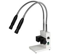 LED Microscope Illuminator with Dual Gooseneck Lights, Adjustable Brightness and Aperture Size, 6000K Colour Temperature for Stereo Zoom Microscopy