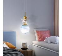 Led Minimalist Hanging LampModern Pendant Light Indoor Pendant Lamp Kids Chandeliers Astronaut and Milk Ball Small Cute Hanging Lamp 3D Printing Moon