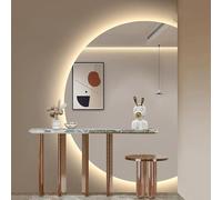 LED Mirror 100cm Smart Touch Dimmable Wall Mirror 120cm Anti-Fog Bathroom Mirror Right Semi-Circle Design Elegant Vanity Lighting 39-Inch Size