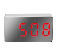 LED Mirror Alarm Clock,Alarm Clock Large LED Display with Snooze Mirror Design for Bedroom Living Room Office,ABS,7.2x4x1.8cm (Red)