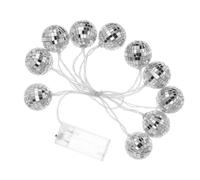 LED Mirror Ball String Lights, Mosaic Glass Balls for Christmas Season | Silver Compact Design, Space-saving Atmospheric Illumination for Indoor Parties, Birthdays and Festive Home Decoration