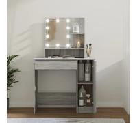 LED Mirror Dressing Table Vanity Set Make Up Table with Storage Cabinet Drawer