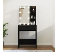 LED Mirror Dressing Table Vanity Set with Drawer Storage Cabinet Shelves
