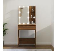 LED Mirror Dressing Table Vanity Set with Drawer Storage Cabinet Shelves