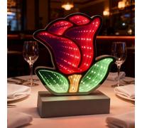 LED Mirror Effect Night Light, Dreamy Shape Decorative Neon Sign for Bedroom, Living Room Decor Party, Valentine's Day Gift(Rose)