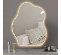 LED Mirror for Bathroom, Irregular Cloud Shaped Vanity Mirror, Dimmable Makeup Mirror for Wall, Memory, 3 Colors,Touch Control Wall Mounted Bathroom Mirror (Size : 50x70cm) (One Co (One Color 39.