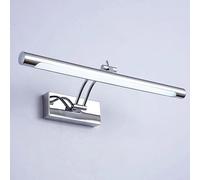 LED Mirror Front Wall Lamp Minimalist Bathroom Anti Fog Stainless Steel Decorative Corridor Cabinet Sconce(55cm,Warm Light_Silver)