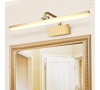 Led Mirror Light American Retro Bathroom Light 180 ° Rotation Artwork Picture Light Waterproof Bathroom Wall Light Anti Fog Makeup Light/Warm Light 40Cm