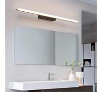 Led Mirror Light Black Bath Light Bath Lamp Aluminum Mirror Lamp, Creative Dimmable 3000K-6000K Bathroom Decorated Light, 220V Shrand Lamp/White Light 80Cm