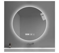 LED Mirror With Lights For Bathroom, Lighted Wall Mounted, Time Temperature Display, Anti-Fog, Shatter-Proof, 3 Colors, Dimmable, A - Backlit/B - Front Lit Two Styles(A-Demisting/tti,70cm/27.6in)