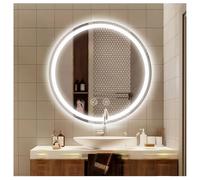 LED Mirror with Lights for Bathroom, Lighted Wall Mounted, Time Temperature Display, Anti-Fog, Shatter-Proof, 3 Colors, Dimmable, A - Backlit/B - Front Lit Two Styles(B-Demisting,50cm/19.7in)
