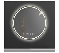 LED Mirror With Lights For Bathroom, Lighted Wall Mounted, Time Temperature Display, Anti-Fog, Shatter-Proof, 3 Colors, Dimmable, A - Backlit/B - Front Lit Two Styles(B-Demisting/tti,70cm/27.6in)