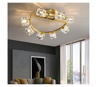 LED Modern Chandelier Lamp, Copper Ceiling Lights Crystal Led Lamp Compatible with Living Room Corridor Balcony - Kids Room Lamp Gold Lighting Lampy,Modern LED Chandelier,k9