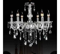 LED Modern Chandelier Lamp, Crystal Chandelier Retro Modern Chandelier Lights Candle Lighting Ceiling Pendants Glass, Transparent Glass K9 Crystal Lamp on Compatible with Crystals Lounge/Room Lighting