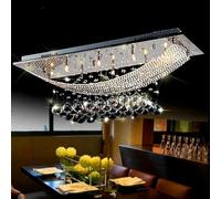 LED Modern Chandelier Lamp Restaurant Villa Living Room Lamp Personality American K9 Crystal Chandelier,Hallway Living Room