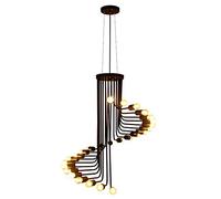 LED Modern Chandelier Lamp, Retro Pendant Light Minimalist Coffee Museum Wrought Iron Bar Restaurant Spiral Staircase Lamp Industry Hanging Light Lamp Chandelier Modern Stair Revolving Chandelier Hang