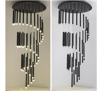 LED Modern Chandelier Lamp, Simple Duplex Spiral Staircase Ceiling, Luxury