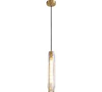 LED Modern Chaner Lamp Indoor - Kitchen Ceiling Light Art Decor - Brass and Glass Lantern Style Chaner for Dining Room