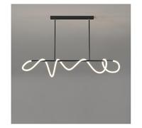 LED Modern Music Notes Black Gold Dimmable Hanging Lamps for Ceiling Lustre Pendant Light Suspension Chandelier for Living Room(150cm,Silver_Warm)