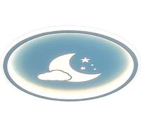 LED Modern Simplicity ren's Ceiling Lamp Round Very Thin Ceiling Light Moon Star Design Wall Lamp with Remote Control Dimmable(Color:Blue;Size:40cm) Interesting