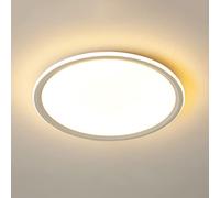 LED Modern Style Recessed Ceiling Light Fixture Geometric Ultra-Thin 2 Inches Eye Protection Flicker-Free Light Source 3 Light Colors in 1 Side Lighting Ceiling Lamp for Kitchen Entrance Study (White