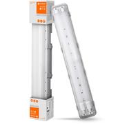 LED Moisture Room Light Lamp Submarine 65Cm Gray IP65 2 X 8W G13 Tubes 840 4000K