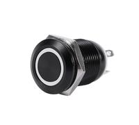 LED Momentary Latching Swwitch, 2a 3VDC 12mm LED Light Momentary Push Button Switch, Anti Dust and Water Proof, Toggle Black Case (white)