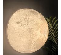 LED Moon Wall Light Indoor Wall Lamp Round Moon Lamp Acrylic Sphere Ceiling Light 3D Print Moon Ceiling Lamp Deco Planet Luminaire Wall for Bedroom Restaurant 25/30 E27,25CM