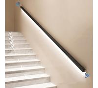 LED Mot Sensor Stair il Square Tube Railing for Indoor Stairs Matte Black Wall Mounted il (180cm) Safe & SLE for Home Decor
