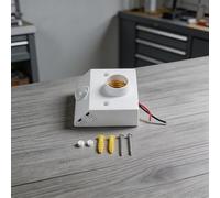 LED Motion Sensor Lamp Holder E27 Base AC85-265V Infrared Human Detection Light Socket Adjustable Delay Wall Mount ABS For Home Office Corridor Stairway 120 Degree Wide Angle White 86X86x40MM