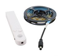 LED Motion Sensor Light Strip with Battery Box, Human Body Infrared & Light Control, USB or AAA Powered, IP65 Waterproof Flexible Tape for Cabinet Bed Wardrobe, Warm(warm light-1M)