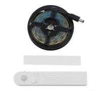 LED Motion Sensor Light Strip with Battery Box, Wireless Human Body Induction Strip for Cabinet Bed, USB Powered, Adjustable Timer, IP65 Waterproof, White or Warm(white light-2M)