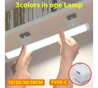 LED Motion Sensor Light Wireless LED Night Light Type C Rechargeable Light Cabinet Wardrobe Lamp Staircase Backlight For Kitchen Cold White Light