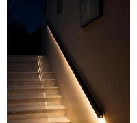 LED Motion Sensor Lighted Stair Handrail - Metal Wall-Mounted Railing for Indoor Stairs, 140cm (4.6ft) - Ideal for s & Aisles, Enhances Safety & Style