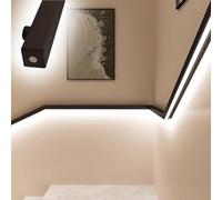 LED Motion Sensor Staircase Handrail with Indoor Lighting, Easy Install 1.9m/6.2ft Hand Railing Pipe with Brackets for Home Decor and Safety