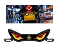 Led Motorcycle Devils Eyes Tail Light,High Brightness Demon Eye WarningLight With Muti Lightings Mode, ABS Motorcycle Rear License Plate Animated Cool Ambient Light Easy Mount Night Decor(Yellow)