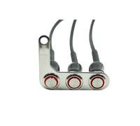 LED Motorcycle Switch ON-OFF Push 3 ButtonsHandlebar Adjustable Mount Switches Button For Headlight Horn Turn Signal(Red-Right)